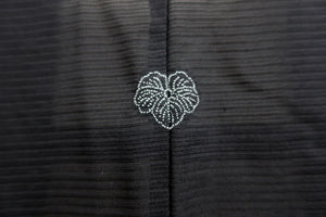 Haori Jacket Vintage(1950-1980) Black See-Through for Summer Iris Silk #8466F1