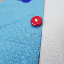 Load image into Gallery viewer, KK1278B5 Silk Kimono Fabric Vintage(1950-1980) Embroidery Matsu Ume Blue 82.7x11.4in(210x29cm)
