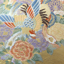Load image into Gallery viewer, Fukuro Obi Vintage(1950-1980) Gold Birds Sakura Silk BB180V1
