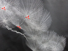 Load image into Gallery viewer, Haori Jacket Vintage(1950-1980) Black Pine Tree Silk #7820L1
