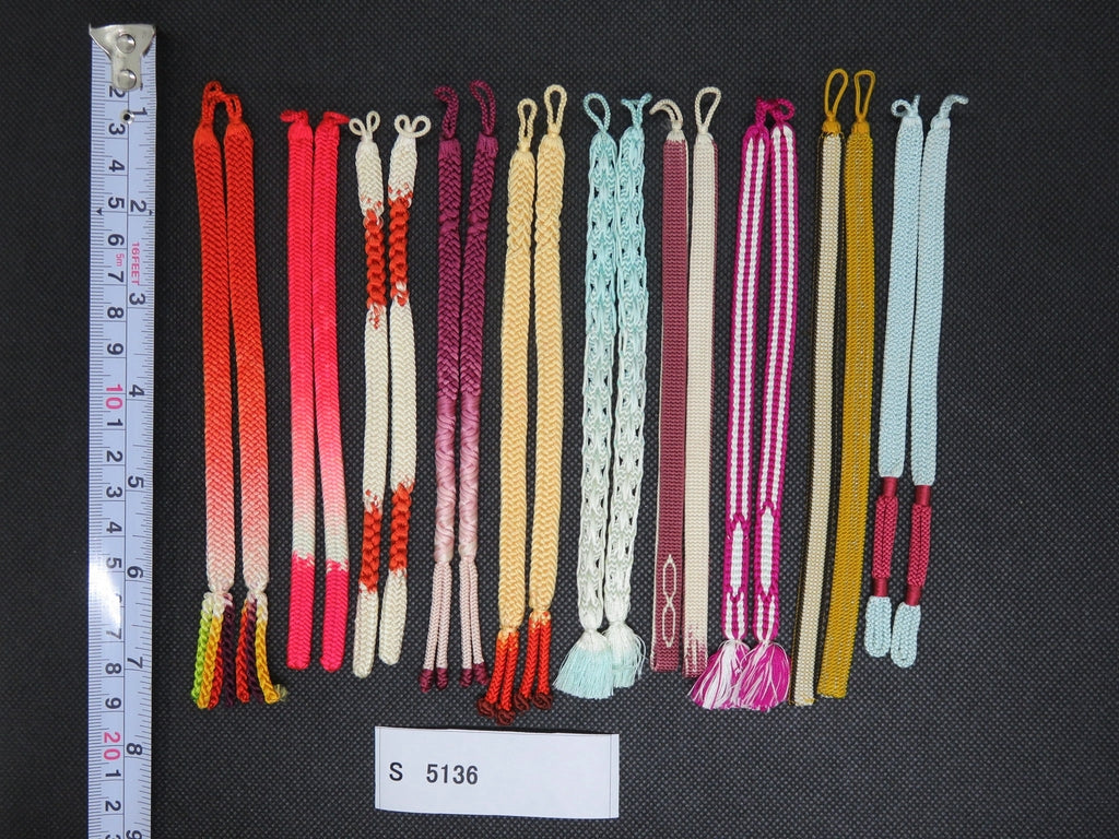 S#5136 Silk Haori Himo Flat Braid 10pcs Bundle Pack