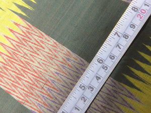 BCF#2887 Silk Kimono Fabric Vintage(1920-1950) Meisen Green 53.1x11.8in(135x30cm)