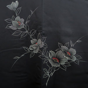Haori Jacket Vintage(1950-1980) Black Azalea Silk #9500H1