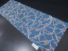 Load image into Gallery viewer, MKF#210 Silk Kimono Fabric Vintage(1950-1980) Branch Blue 40.6x12.6in(103x32cm)
