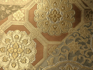 Fukuro Obi Vintage(1950-1980) Gold Phoenix Silk BB89W6