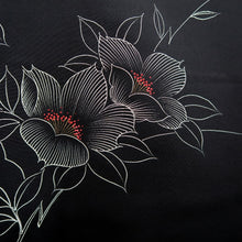 Load image into Gallery viewer, Haori Jacket Vintage(1950-1980) Black Azalea Silk #9500H1
