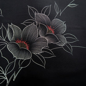 Haori Jacket Vintage(1950-1980) Black Azalea Silk #9500H1