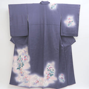 Kimono Purple Plum blossom Camellia Tall Silk #9345F4