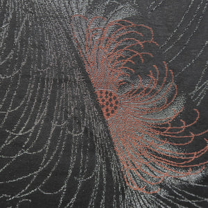 Haori Jacket Vintage(1950-1980) Black Gold Silver Chrysanthemum Silk #9529H2