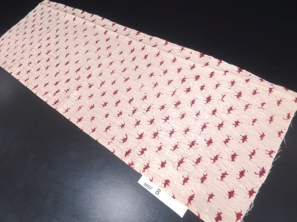MBFt#8C Silk Kimono Fabric Vintage(1950-1980) Shibori Pale Pink 36.2x12.2in(92x31cm)
