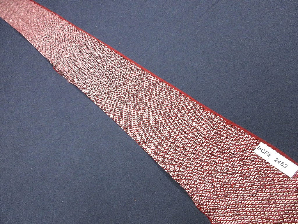 BCF#2463 Silk Kimono Fabric Vintage(1950-1980) Hand-stitched  Shibori   Dark  Red    190cm (74.8in)