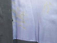 Load image into Gallery viewer, Men&#39;s Haori Vintage(1950-1980) Black Dark Blue Ukiyoe Ohshima Silk #7991N1
