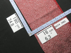 BCF#2463 Silk Kimono Fabric Vintage(1950-1980) Hand-stitched  Shibori   Dark  Red    190cm (74.8in)
