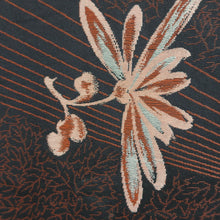 Load image into Gallery viewer, Haori Jacket Vintage(1950-1980) Black Chrysanthemum Leaves Silk #9167D5
