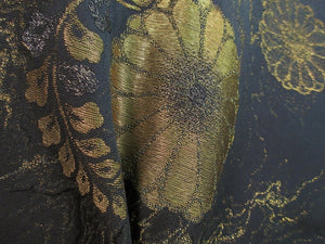 Haori Jacket Vintage(1950-1980) Black Gold Glinting Chrysanthemum #118
