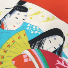 Load image into Gallery viewer, KK1190B4 Rayon Kimono Fabric Vintage(1950-1980) Heian Princess Vermillion 51.6x24.8in(131x63cm)
