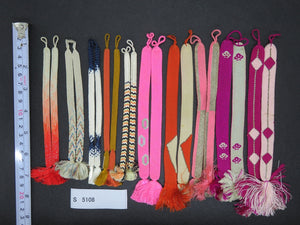 S#5108 Silk Haori Himo Flat Braid 10pcs Bundle Pack