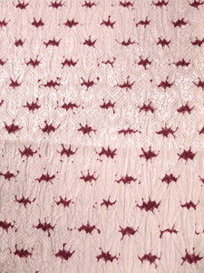 MBFt#8C Silk Kimono Fabric Vintage(1950-1980) Shibori Pale Pink 36.2x12.2in(92x31cm)