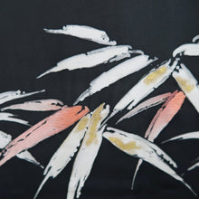 Load image into Gallery viewer, Haori Jacket Vintage(1950-1980) Black Bamboo leaf Silk #9268E5

