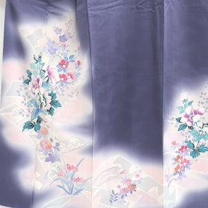 Kimono Purple Plum blossom Camellia Tall Silk #9345F4