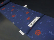 Load image into Gallery viewer, Wool and Synthetic mix Bolt Fabric Bamboo leaf Navy 472.4x14.6in(1200x37cm) BB9064Y3
