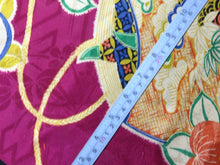 Load image into Gallery viewer, BCF#2530 Silk Kimono Fabric Vintage(1920-1950) Hand Painted  Flower     Purple    140cm (55.1in)
