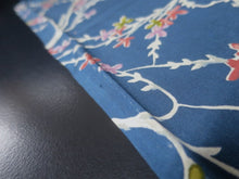 Load image into Gallery viewer, MKF#210 Silk Kimono Fabric Vintage(1950-1980) Branch Blue 40.6x12.6in(103x32cm)
