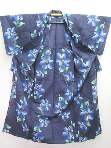 Yukata Bluish Slate Black Dragonfly Tall Cotton #8167B2