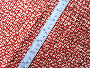 BCF#2523 Silk Kimono Fabric Vintage(1950-1980) Hand-stitched  Shibori     Red    80cm (31.5in)