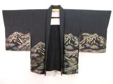 Load image into Gallery viewer, Haori Jacket Vintage(1950-1980) Black Gold Gorgeous Glinting Mountain #119
