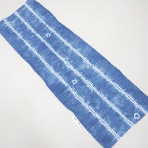 KK1107B3 Cotton Kimono Fabric Vintage(1950-1980) Tesuji Shibori Light Blue 43.7x13.0in(111x33cm)