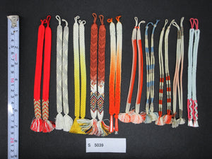 S#5039 Silk Haori Himo Flat Braid 10pcs Bundle Pack
