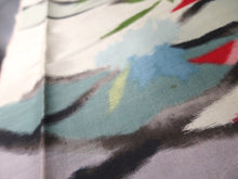 Load image into Gallery viewer, MKF#128 Silk Kimono Fabric Vintage(1920-1950) Meisen Wave Off whilte 59.8x12.6in(152x32cm)
