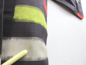 Haori Jacket Vintage(1920-1950) Black Meisen Silk #8212B3