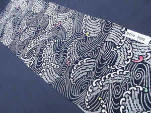 BCF#2500 Cotton Kimono Fabric Vintage(1950-1980)  Wave    Indigo Blue    85cm (33.5in)