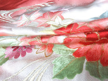 Load image into Gallery viewer, ACH#812 Silk Kimono Fabric Vintage Furisode Embroidery 41.3x13.4in(105x34cm)
