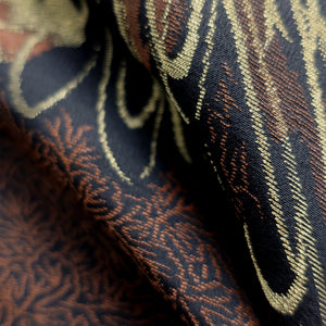 Haori Jacket Vintage(1950-1980) Black Gold Silver Chrysanthemum Silk #8943C1