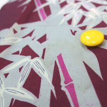 Load image into Gallery viewer, KK1006B1 Silk Kimono Fabric Vintage(1920-1950) Bamboo Wine red 56.3x13.0in(143x33cm)
