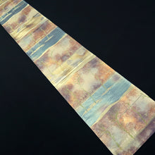 Load image into Gallery viewer, Fukuro Obi Vintage(1950-1980) Gold Brown Kareki Withered tree Landscape Silk BB249V4
