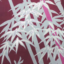 Load image into Gallery viewer, KK1006B1 Silk Kimono Fabric Vintage(1920-1950) Bamboo Wine red 56.3x13.0in(143x33cm)
