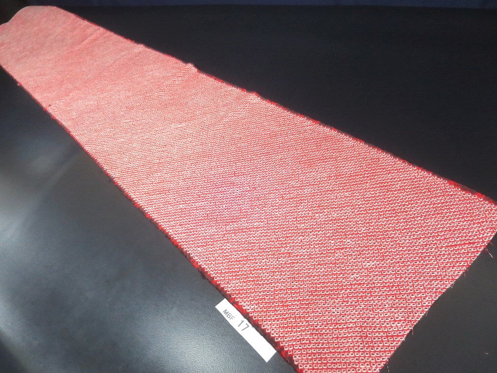 MBFd#17A Silk Kimono Fabric Vintage(1950-1980) Shibori Red 78.7x12.6in(200x32cm)
