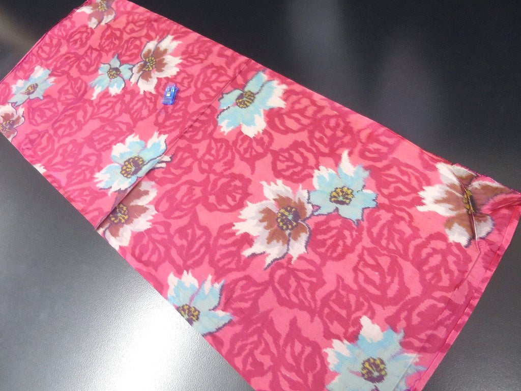 ACH#613a30 Silk Kimono Fabric Meisen Vintage 31.5x12.6in(80x32cm)