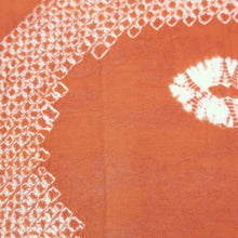 Load image into Gallery viewer, KK1166B4 Silk Kimono Fabric Vintage(1920-1950) Shibori Karakusa Vermillion 55.1x11.8in(140x30cm)
