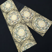 Load image into Gallery viewer, Fukuro Obi Black Gold Flower Silk BB206V2
