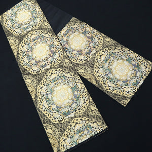 Fukuro Obi Black Gold Flower Silk BB206V2