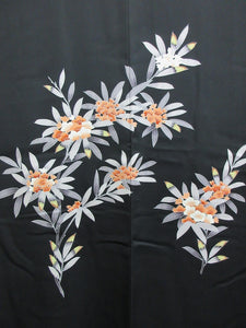 Haori Jacket Vintage(1950-1980) Black Oleander Silk #7821L1
