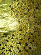 Load image into Gallery viewer, Fukuro Obi Gold Flower Butterfly Silk BB15W1
