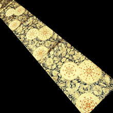 Load image into Gallery viewer, Fukuro Obi Black Gold Birds Flower Silk BB236V4
