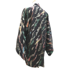 Load image into Gallery viewer, Haori Jacket Vintage(1950-1980) Black Gold Green Abstract art Silk #9530H2
