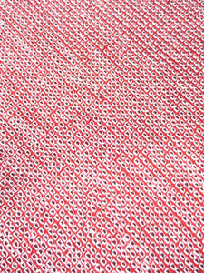MBFd#17A Silk Kimono Fabric Vintage(1950-1980) Shibori Red 78.7x12.6in(200x32cm)